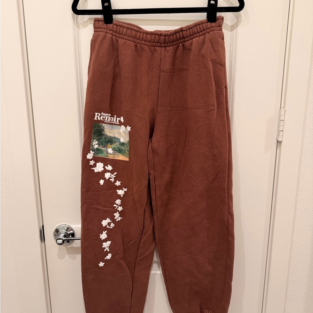 PacSun Brown Joggers with Art Print